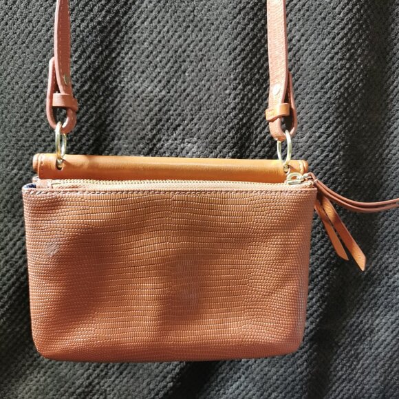 Alegra Camel/Gold Double Sided Lizard Crossbody #237 - Picture 4 of 15